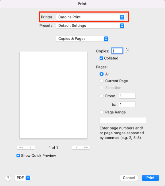 Cardinal Print Drivers to Download University IT